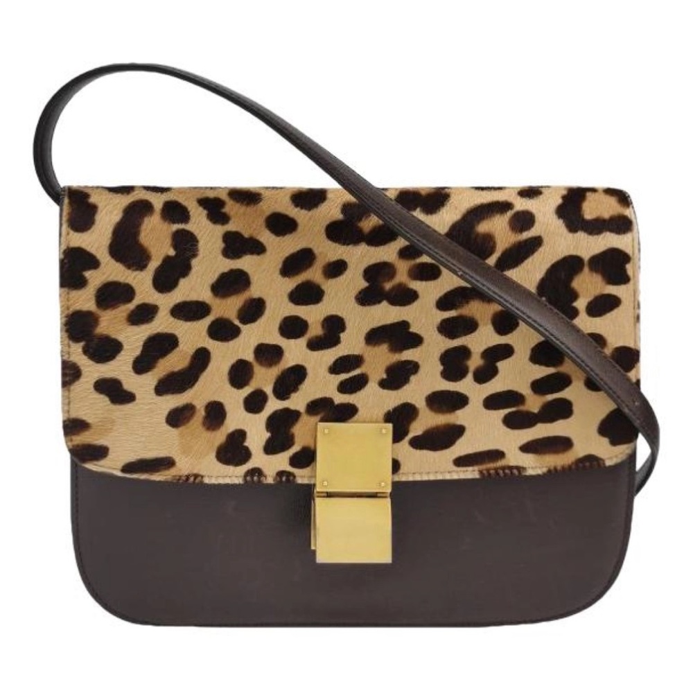 Celine Leopard Print Leather Medium Classic Box Bag